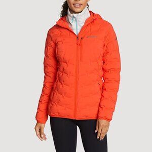 Eddie Bauer MicroTherm® FreeFuse™ Stretch Down Hooded Jacket Black L Tall